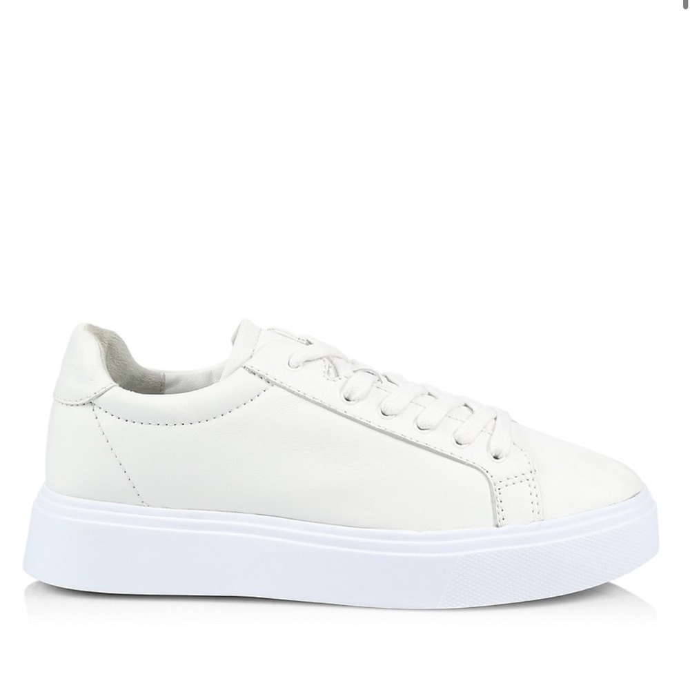 Schutz Raver White Leather Platform Sneakers